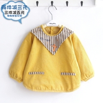 Ao Bei Mei Corduroy Cotton Food Cover Men and Womens Baby Long Sleeve Anti-dressing Children Waterproof Anti-Dirty Clothes