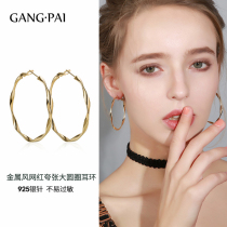 Silver needle advanced sense circle ring 2021 New Tide ring big earrings female European and American Net red exaggerated round ear ornaments