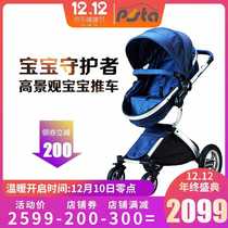 PISTA Germany Pista PISTA three-in-one basket cart super high landscape stroller two-way