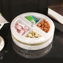 Nordic snacks disc with cover Lattice Dried Fruit Box Candy Tray Living Room Home Creative Tray Melon Fruit Box Fruit Plate