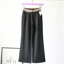 Brand Discount Pendant Horn Pants Woman Pants High Waist Spring Autumn Feeling Black Loose Towed Floor Microlao Casual Pants