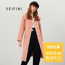 Shopping mall with the poem Fan Li new single-breasted large lapel wool coat Korean version of woolen coat 7AA270511