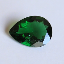 1 37 carat natural chrome beaming bare stone drop pear shaped ring ground thick green color bright color full woman