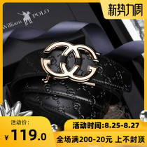 Belt mens leather belt mens trendy fashion first layer cowhide young people all-match Korean summer trend pants waist belt