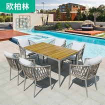 Outdoor Table And Chairs Minima Casual Dining Table And Chairs Furniture Building Top Balcony Patio Rattan Table And Chairs Hotel Open-air Table And Chairs Combination