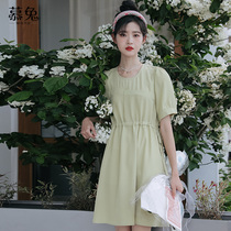 Mühny Rabbit style Temperament Cashew Dress Girl 2022 Summer New design Sensation Little Crowd Bubble Green Dress