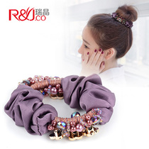 Rhinestone Simple Cloth Hair Rope Hairband Korean Headband Like Leather Band Headwear Adult floral headdress Pony Tail Hair Accessories