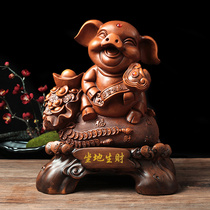 Zodiac pig ornaments Ruyi golden pig New Year craft gifts Home living room office wine cabinet TV cabinet decorations