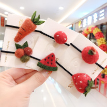 Senmi rabbit girl hair rope winter cute felt Hairband baby high elastic durable rubber band Princess Net red hair accessories