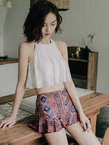 Swimsuit female 2021 new summer conservative Japanese dislike split two-piece set thin cover belly sunscreen Seaside swimsuit