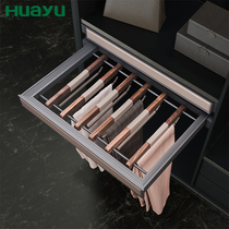 Painted light luxury leather cloakroom series wardrobe hangers telescopic multifunctional trouser rack pull basket storage box clothes Bar