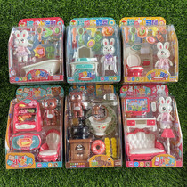 Funny cute mini simulation small furniture fun fun cute bunny bear cafe pony bucket washbasin small bathtub set