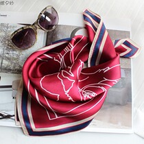 Burgundy 100% mulberry silk small square silk silk scarf scarf headscarf Joker fashion scarf silk autumn and winter