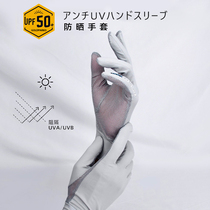 Ice silk sunscreen gloves female summer thin breathable mesh ice sleeve driving non-slip riding gloves UV protection