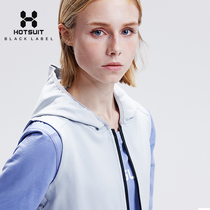 HOTSUIT womens vest Spring and Autumn New sleeveless top horse clip thin zipper sports coat hooded