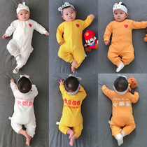 Female baby clothes male baby spring clothes one-piece pajamas full moon newborn baby clothes Net red tide clothes Hayi Spring