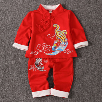 One year old baby clothes girl spring dress new foreign air suit baby age gown girl snatches Zhou 2 ½ 3 years old