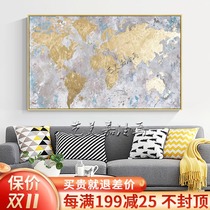 Yimijia gold foil color oil painting Post-modern simple light luxury Nordic living room sofa decoration pure hand-painted abstract hanging wall