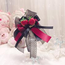 Pearl rabbitoriginal lolita hand-made letters strawberry cherry badge flower pill hairpin rotten strawberry