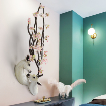 Resin decoration Sika deer deer head wall hanging living room pendant wall decoration Home shop TV background wall hanging wall jewelry