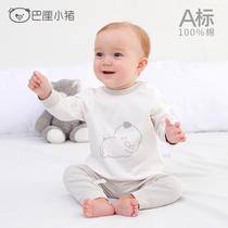 Baby lingerie all-cotton split autumn clothes pyjamas pure cotton male and female childrens home conserved bottom clothes baby spring and autumn suit