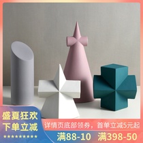 Fashion simple color geometric ceramic ornaments Photography props Klein blue decorations Nordic INS new