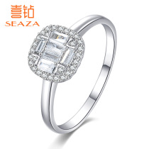 Xia Diamond Ring Womens T Fang Group Inlaid Diamond 18K Gold Diamond Ring Fashion Tide Proposal Marriage