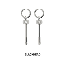 BLACKHEAD Black Head Original design lovers creative personality Flame Cross Key Titanium Steel Earrings Earrings