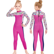 2021 New Girls one-piece swimsuit thickened 2 5mm diving suit long sleeve trousers winter swimming cold warm snorkeling