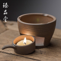 Japanese-style coarse pottery small tea stove wood-fired tea warmer flower tea insulation base Kung Fu ceramic tea set candle tea stove
