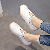 Single shoes womens autumn shoes 2021 spring new versatile Korean version of a pedal grandma shoes pregnant womens shoes soft-soled nurse shoes