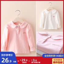 Baby long sleeve T-shirt female 2021 autumn dress Korean girl childrens clothing bow base shirt tx-6225