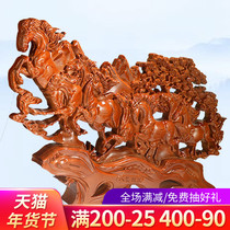 Zen Pavilion Eight Horse Ornaments Large Horse to Success Crafts Decoration Office Study Business Gifts