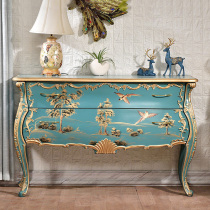 American entrance cabinet Foyer storage locker Decorative cabinet Small apartment painted side cabinet Living room entrance cabinet European style