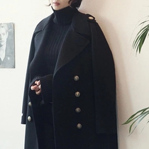 Hong Kong trendy brand plus size winter womens thick warm woolen coat womens mid-length over-the-knee woolen coat women