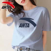 Anta short-sleeved T-shirt womens summer 2021 new blue loose breathable round neck Joker student coat female