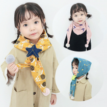 Childrens triangle scarf collar Autumn and winter mens and womens childrens neck cover Korean version of double-layer warm cotton floral baby baby scarf