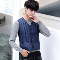 Feather down vest vest men's waistcoat light and thin inside to wear warm large size middle-aged and elderly down jacket liner dad outfit