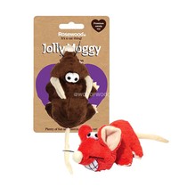 Rosewood plush toy Jolly Moggy cat mint grass mouse tease stick cat toy