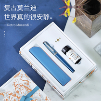 Li Ye pen Morandi gift gift gift beauty pen high-end retro female student hard pen calligraphy practice pen womens style high value Mens Womens pen gift box custom lettering