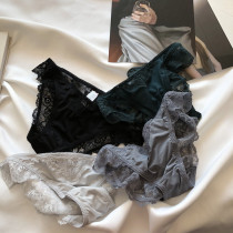 THREEPIG Retro Girl French Sexy Women Lace Trim Unscented Low Waist Thin Spring and Summer