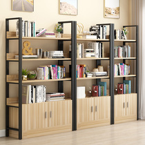 Bookshelf Simple living room Steel-wood shelf Wrought iron display shelf Floor-to-ceiling combination storage shelf Multi-layer storage rack