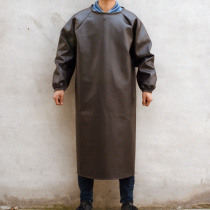 Wash-free long sleeve apron coat overalls waterproof coat mens adult Winter restaurant leather anti-dressing fishing