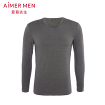 Mr. Aimer Warm Jacket Wool Double Layer V Neck Long Sleeve Thermal Top Mens Autumn Jacket Base NS72C942