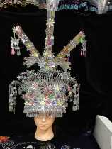 Hat not faded Miao silver head decoration 2019 Color silver hat and Dong ethnic Miao wedding headwear ethnic performance