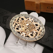 Light luxury fan home belt mens fashion casual men and women youth leather cowhide belt beauty head net red Medusa