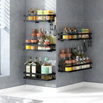 304 Stainless Steel Kitchen Shelving Rack Adjustable free seasonings condiment condiment holder wall-mounted shelf