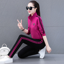 BBQ Casual Garment Womens Clothes Spring and Autumn 2022 new loose and thin - coded zipper sweater two sets