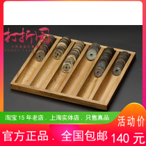 Old Money House. Small leaf camphor wood copper money storage display tray. Ancient coins solid wood plating is a must-have for opening a store live broadcast