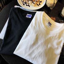 (Day special price) solid color round neck long sleeve bottom T-shirt cotton TEE black and white